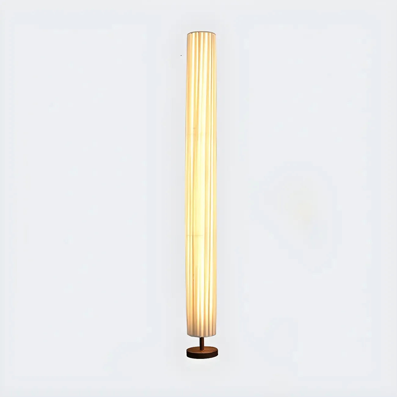 Lampadaire moderne en bois avec colonne et LED 3 couleurs pour salon