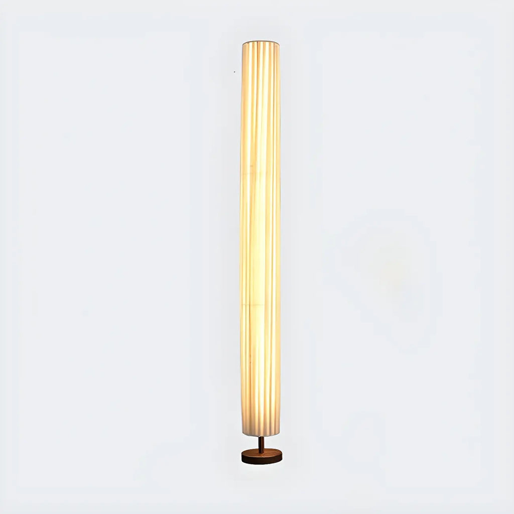 Lampadaire moderne en bois avec colonne et LED 3 couleurs pour salon