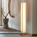 Lampadaire moderne en bois avec colonne et LED 3 couleurs pour salon