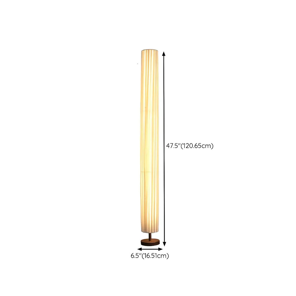 Lampadaire moderne en bois avec colonne et LED 3 couleurs pour salon