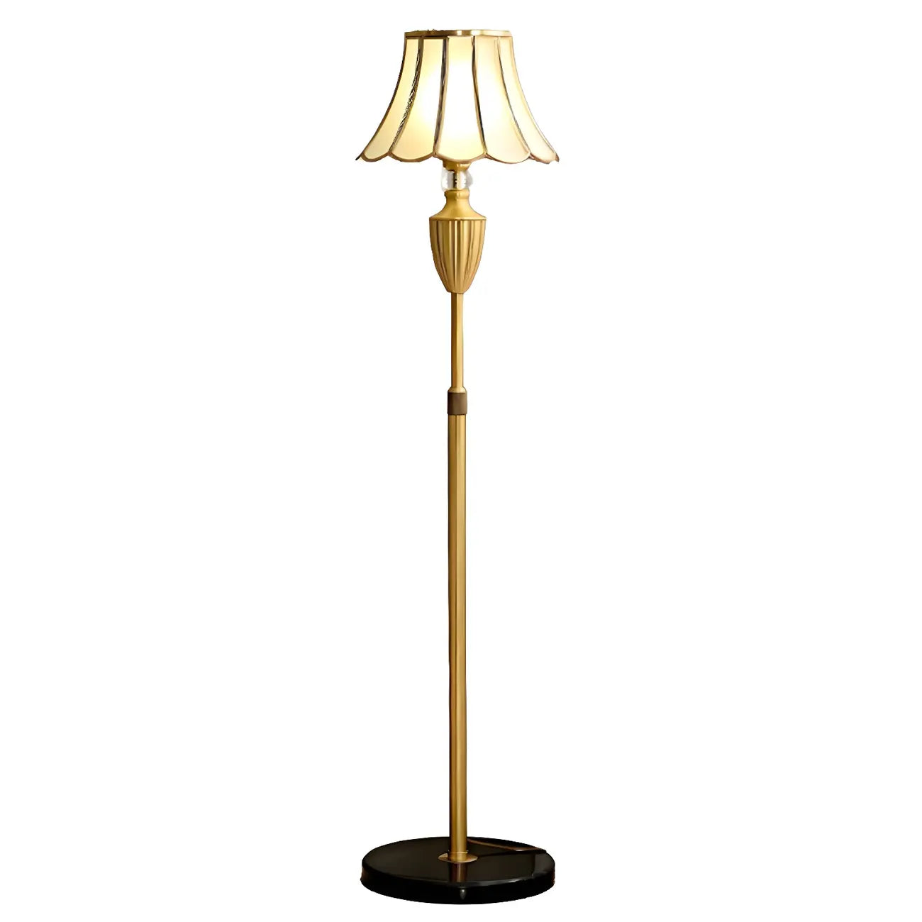Lampada da terra a LED vintage in ottone con altezza regolabile