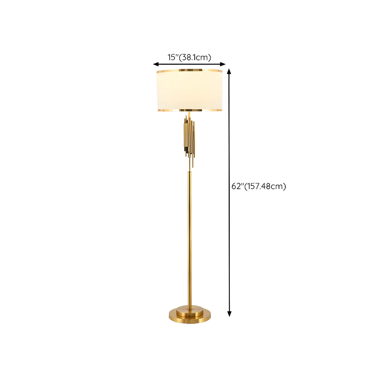 Lampadaire contemporain doré pour salon