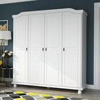 Armoire-penderie Kyle 4 portes de Palace Imports, 100 % bois massif, avec portes en bois massif ou miroir