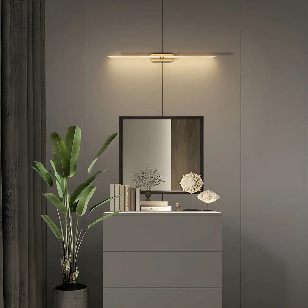 Applique murale moderne en laiton avec LED intégrée pour salle de bain