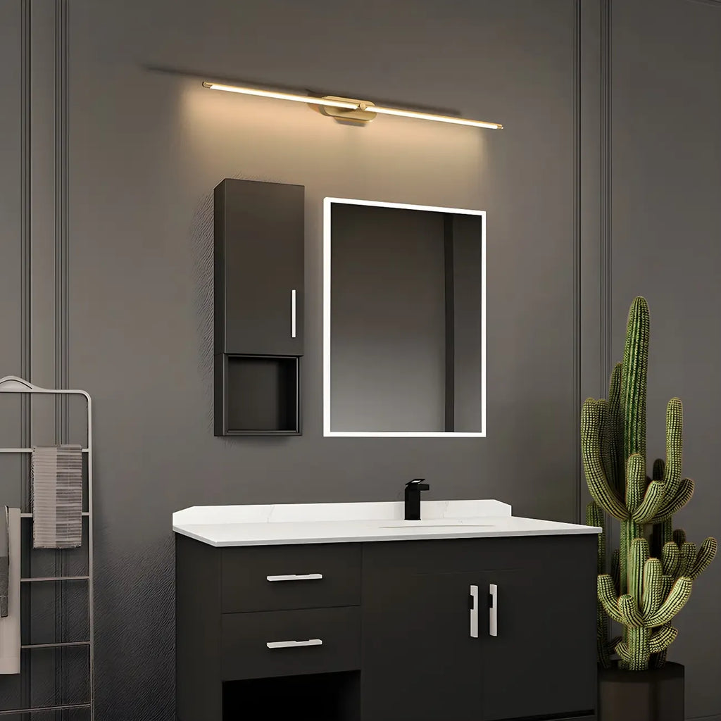 Applique murale moderne en laiton avec LED intégrée pour salle de bain