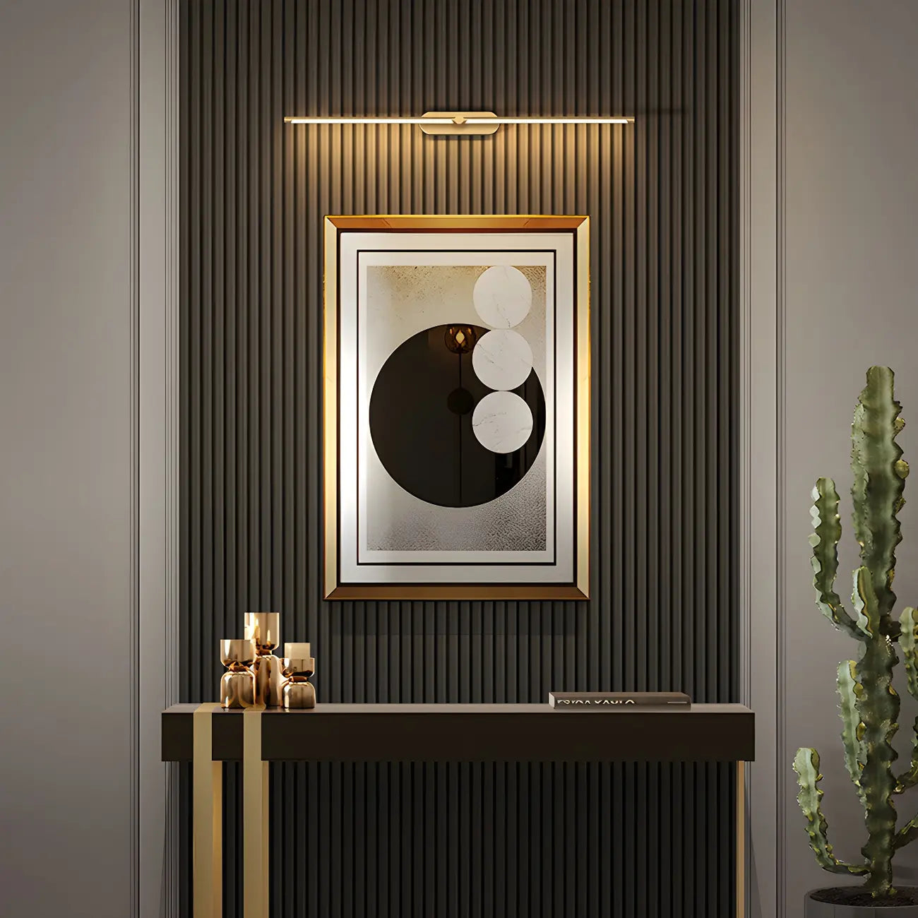 Applique murale moderne en laiton avec LED intégrée pour salle de bain
