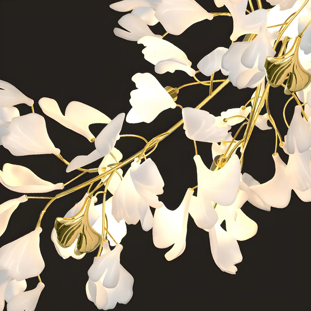 Lustre floral doré moderne et artistique pour cuisine