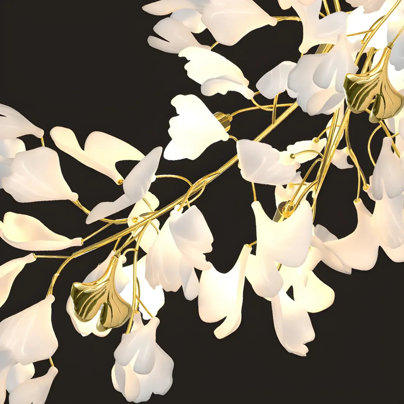 Lustre floral doré moderne et artistique pour cuisine
