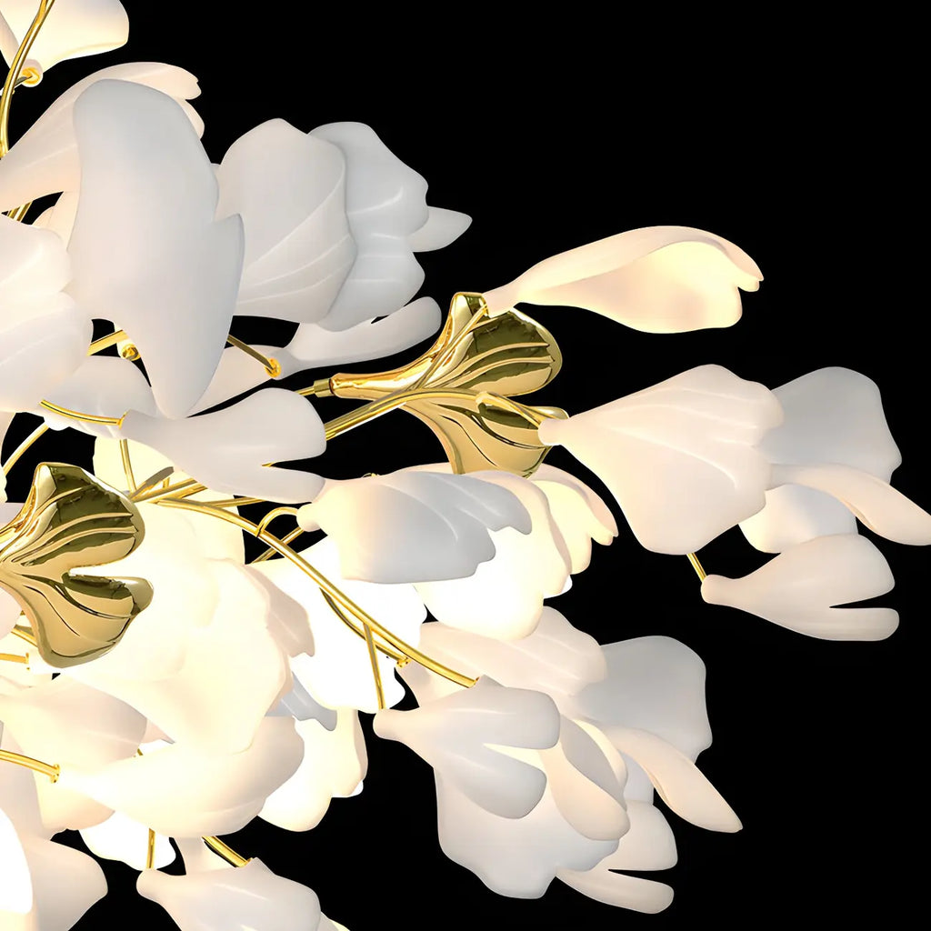 Lustre floral doré moderne et artistique pour cuisine
