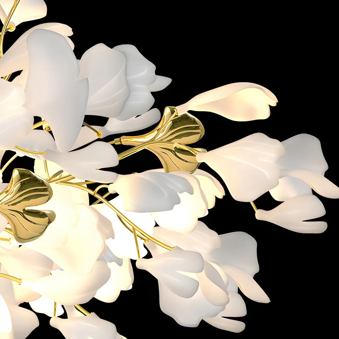 Lustre floral doré moderne et artistique pour cuisine