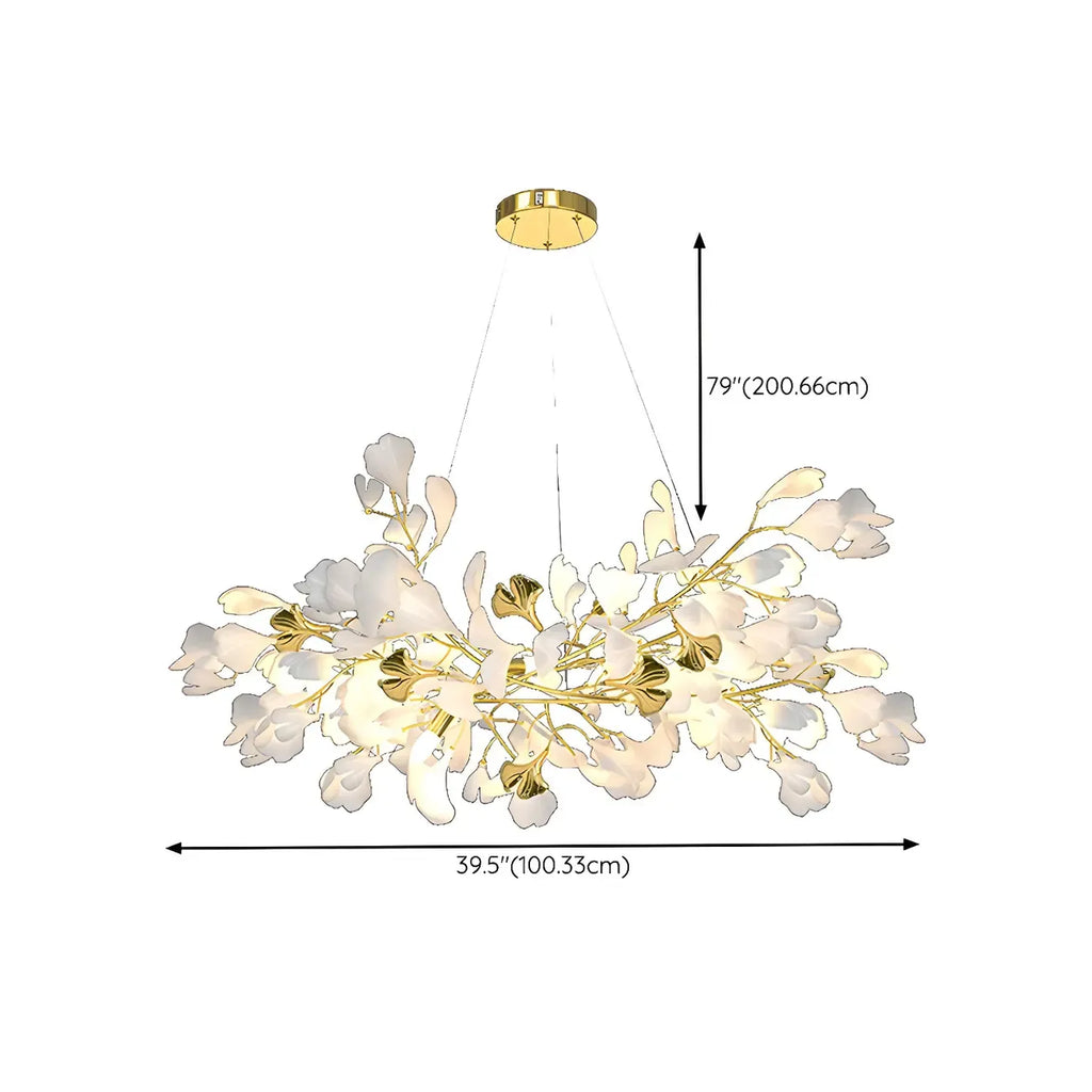 Lustre floral doré moderne et artistique pour cuisine