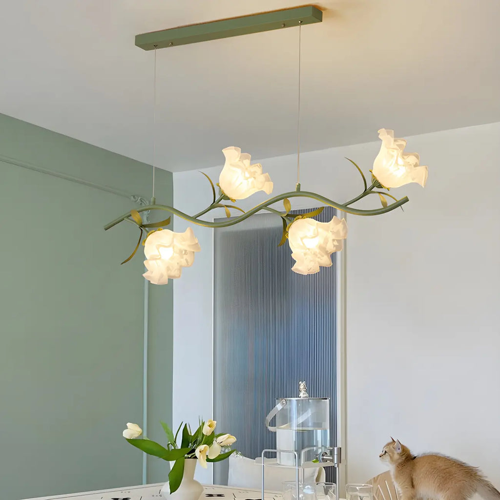 Elegante lampada a sospensione moderna a forma di fiore per isola cucina