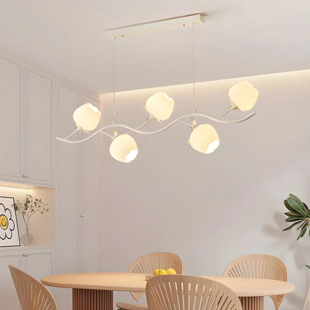 Elegante lampada a sospensione moderna a forma di fiore per isola cucina
