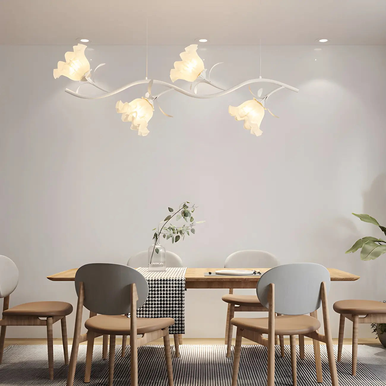 Elegante lampada a sospensione moderna a forma di fiore per isola cucina