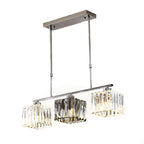 Suspension moderne en verre avec structure métallique pour îlot de cuisine