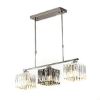 Suspension moderne en verre avec structure métallique pour îlot de cuisine
