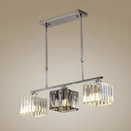 Suspension moderne en verre avec structure métallique pour îlot de cuisine