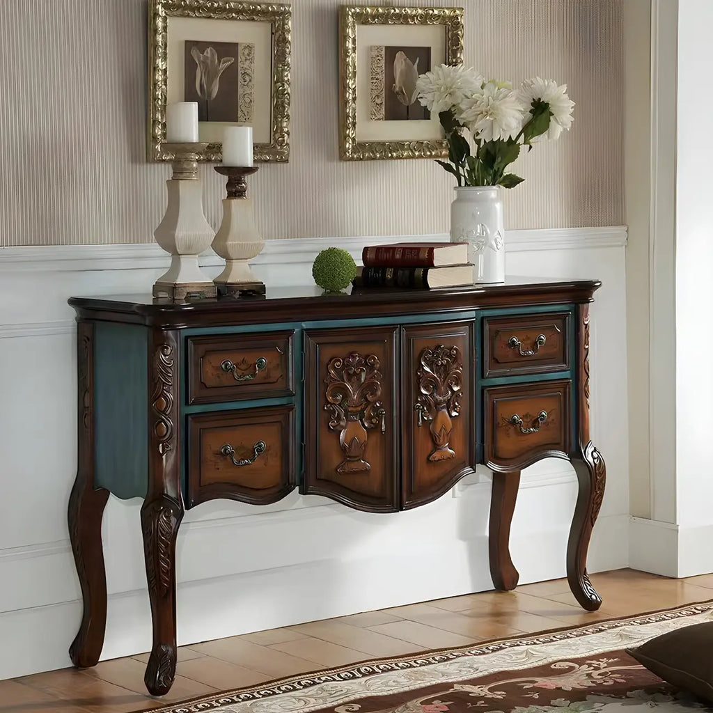 Console de rangement en bois de style français avec tiroirs