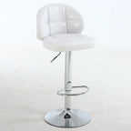 Tabouret de bar pivotant et réglable en cuir contemporain