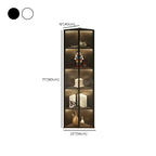 Vitrine d'angle moderne en métal gris et bois avec porte vitrée