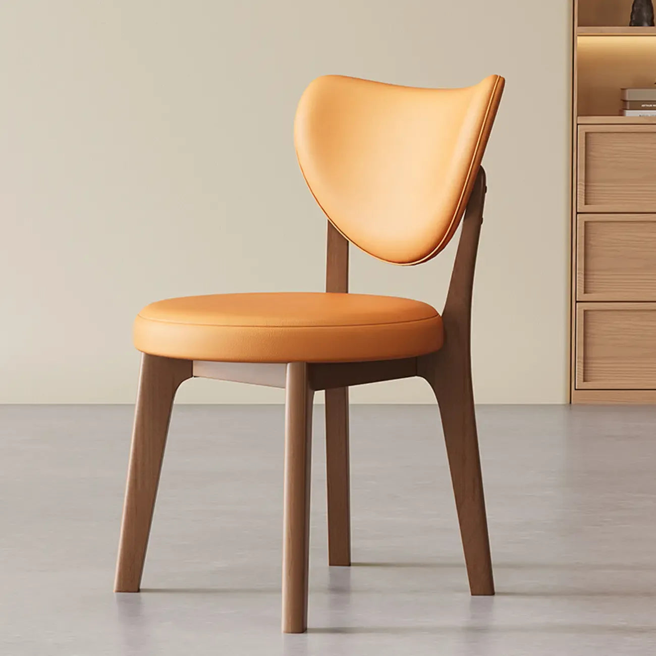 Chaise de salle à manger moderne sans accoudoirs à oreilles en similicuir