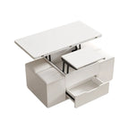 Table basse pliable à plateau relevable avec 4 tabourets et rangement