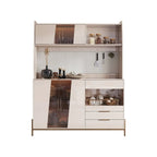 Buffet de rangement de luxe en MDF avec panneau perforé et accents dorés