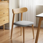 Chaise de salle à manger moderne en cuir sans accoudoirs et dossier bas