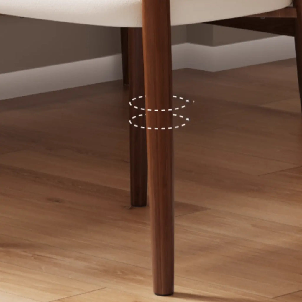 Chaise de salle à manger moderne en cuir sans accoudoirs et dossier bas