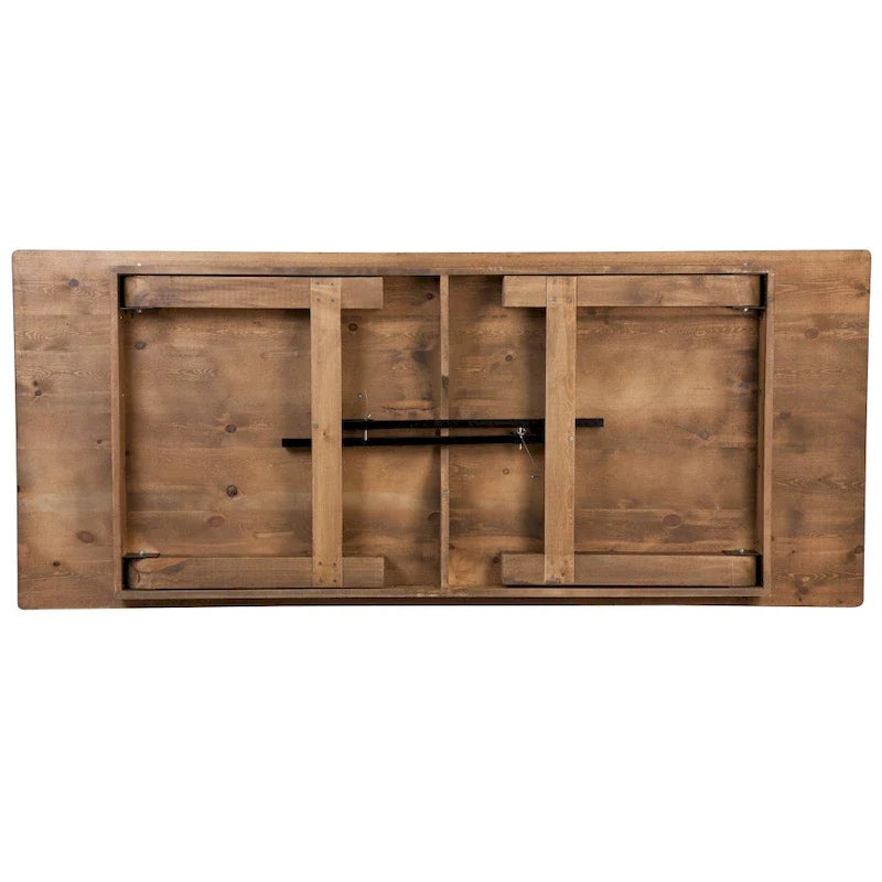 Set tavolo da fattoria pieghevole rustico 8 x 40 con 10 sedie a croce e cuscini