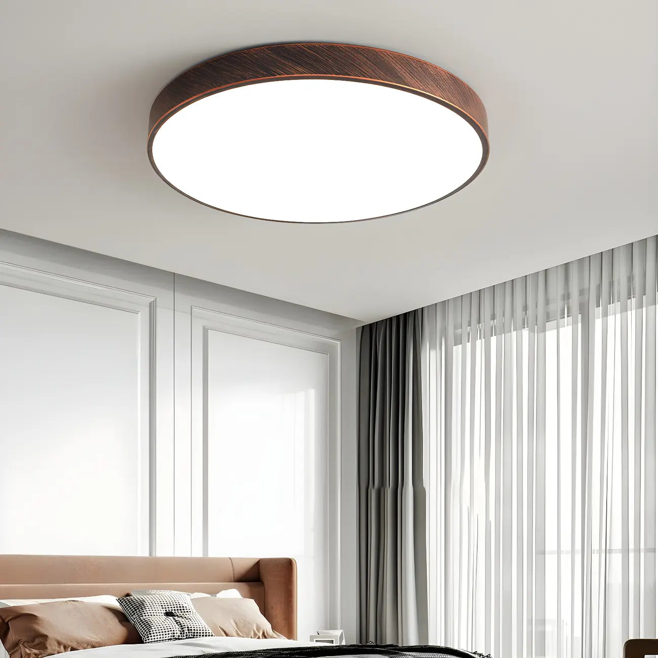 Plafonnier LED rond minimaliste rouille à intensité variable