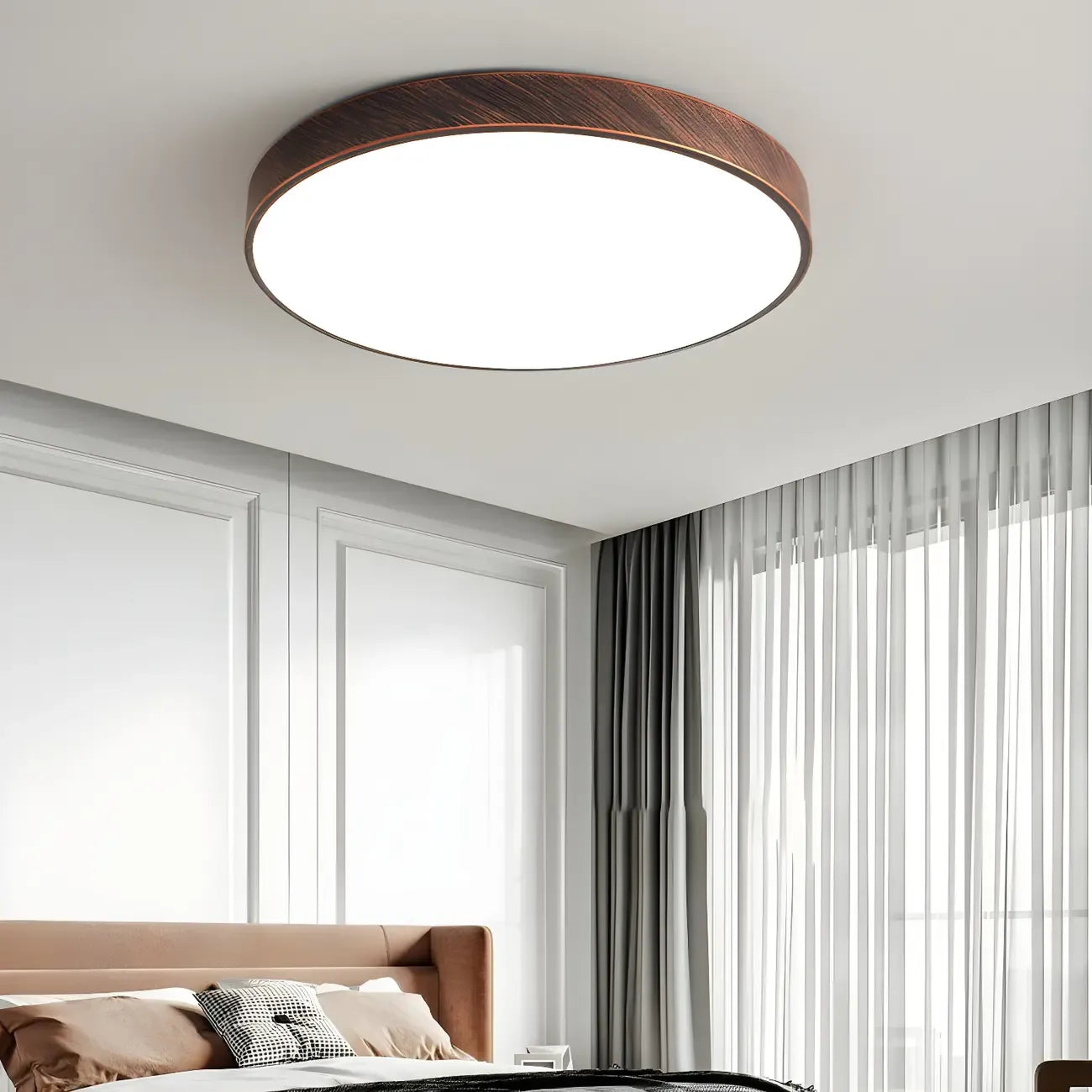 Plafonnier LED rond minimaliste rouille à intensité variable