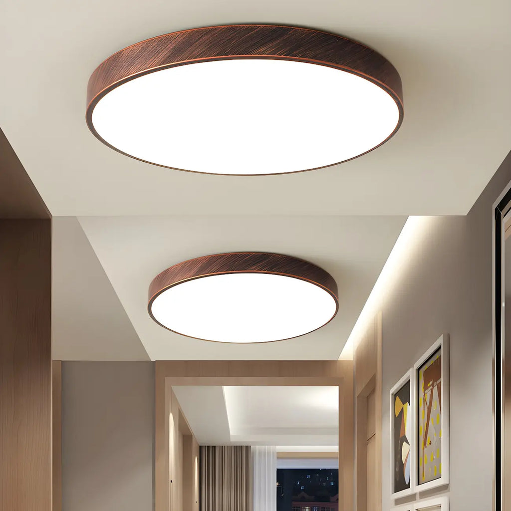 Plafonnier LED rond minimaliste rouille à intensité variable
