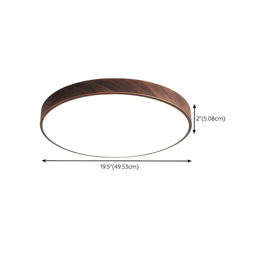 Plafonnier LED rond minimaliste rouille à intensité variable