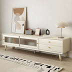 Mobile TV 87 in legno naturale nordico con ante scorrevoli