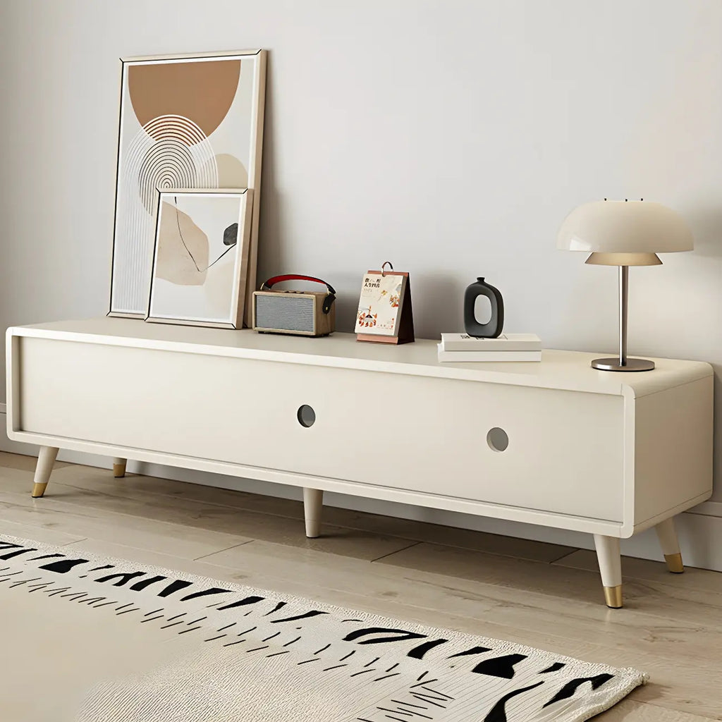 Mobile TV 87 in legno naturale nordico con ante scorrevoli