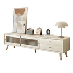 Mobile TV 87 in legno naturale nordico con ante scorrevoli