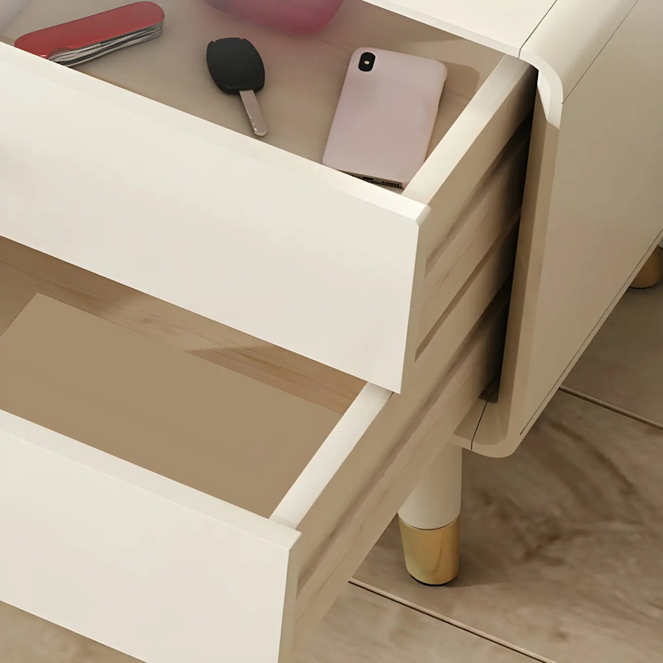 Mobile TV 87 in legno naturale nordico con ante scorrevoli