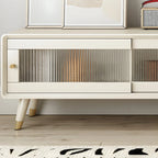 Mobile TV 87 in legno naturale nordico con ante scorrevoli