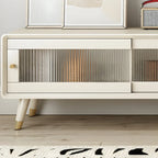 Mobile TV 87 in legno naturale nordico con ante scorrevoli
