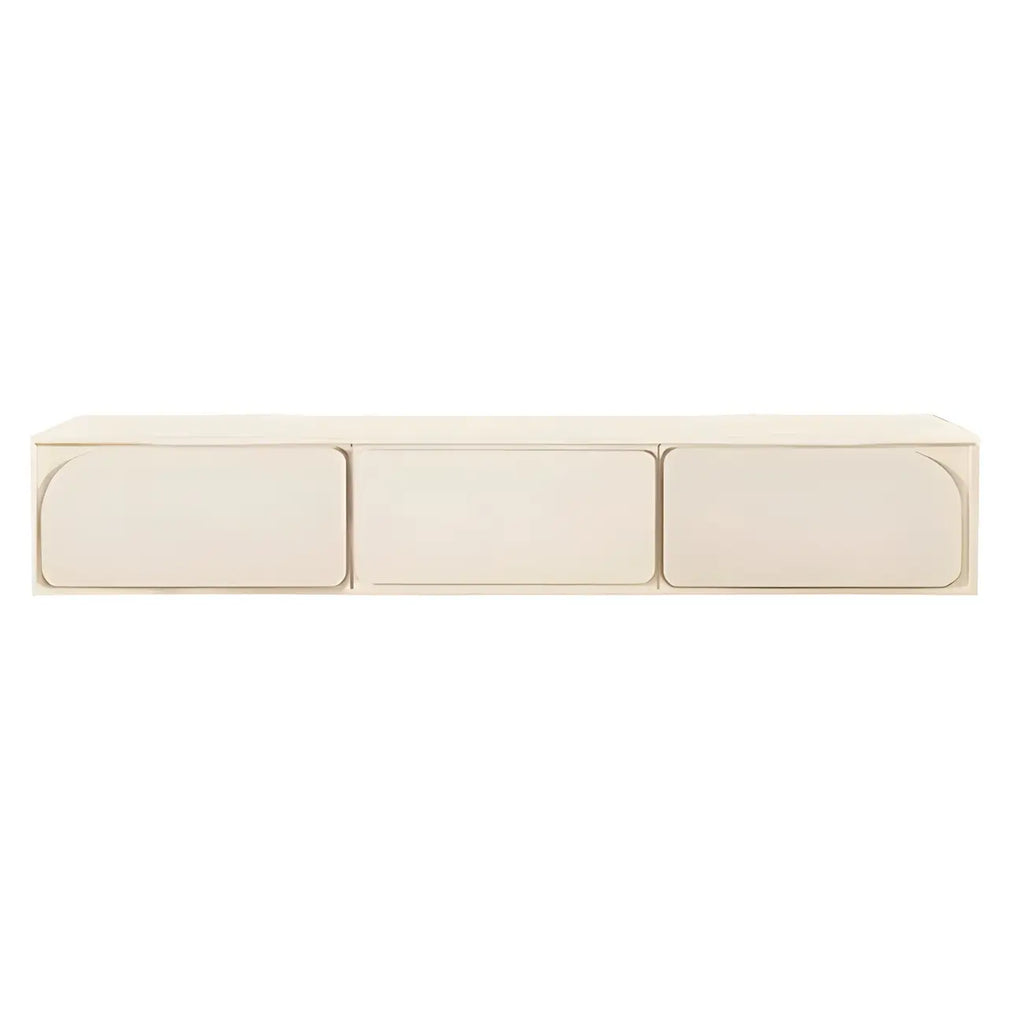 Mobile TV con gestione cavi, 79 pollici, legno moderno bianco, con gambe