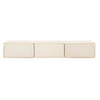 Mobile TV con gestione cavi, 79 pollici, legno moderno bianco, con gambe