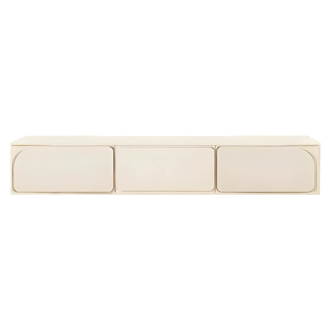 Mobile TV con gestione cavi, 79 pollici, legno moderno bianco, con gambe