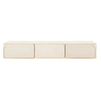Mobile TV con gestione cavi, 79 pollici, legno moderno bianco, con gambe