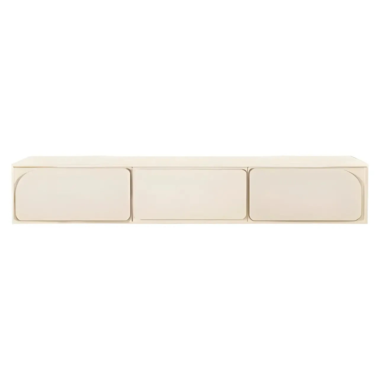 Mobile TV con gestione cavi, 79 pollici, legno moderno bianco, con gambe