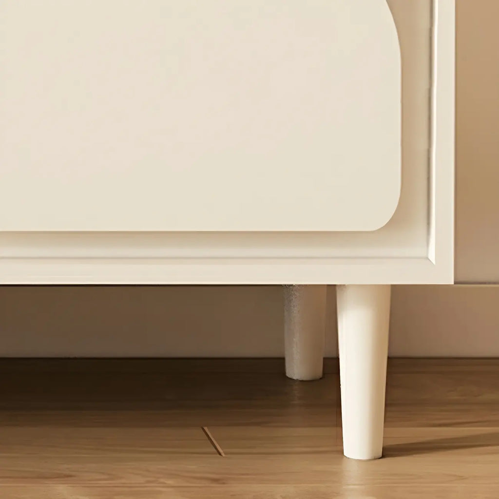 Mobile TV con gestione cavi, 79 pollici, legno moderno bianco, con gambe