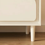 Mobile TV con gestione cavi, 79 pollici, legno moderno bianco, con gambe