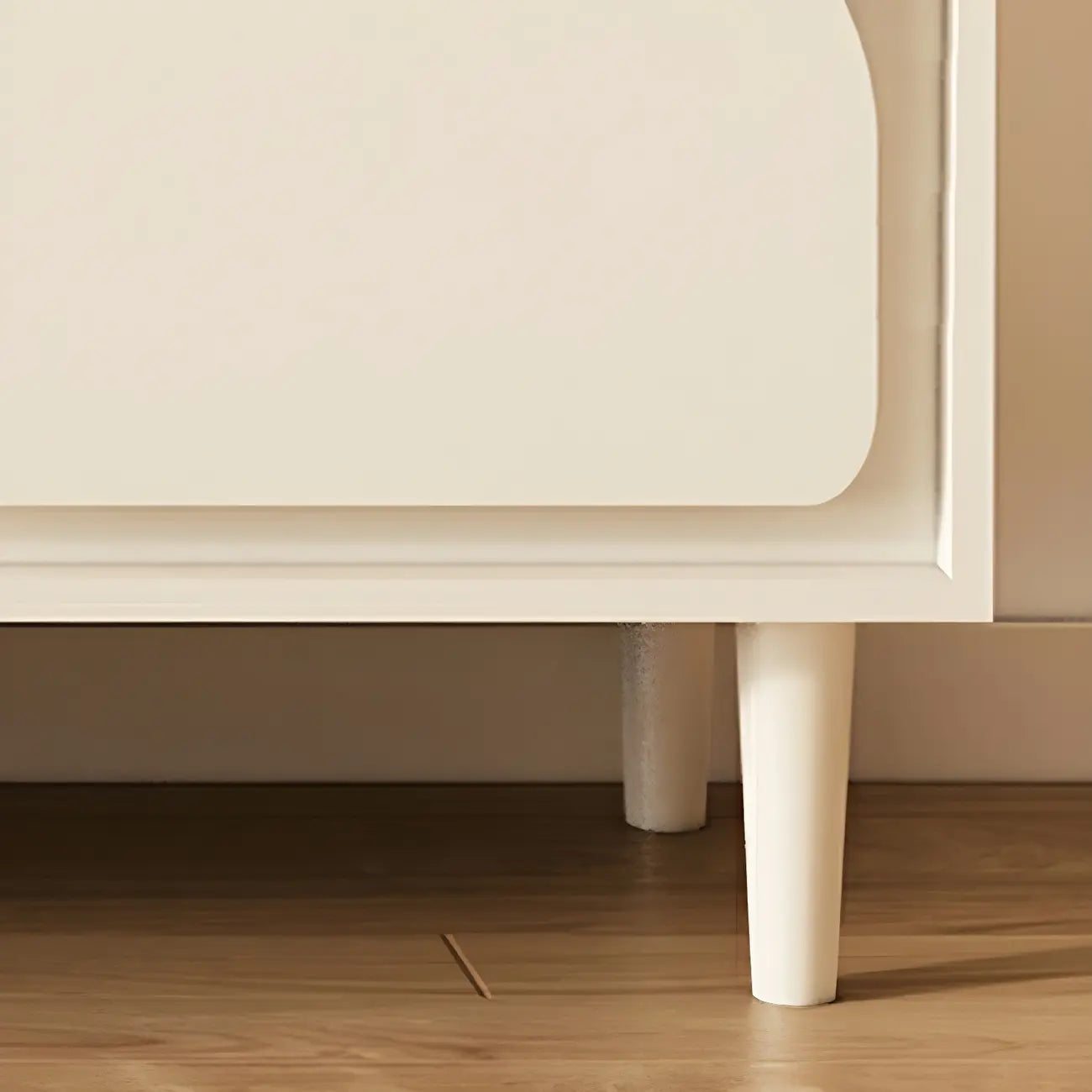 Mobile TV con gestione cavi, 79 pollici, legno moderno bianco, con gambe