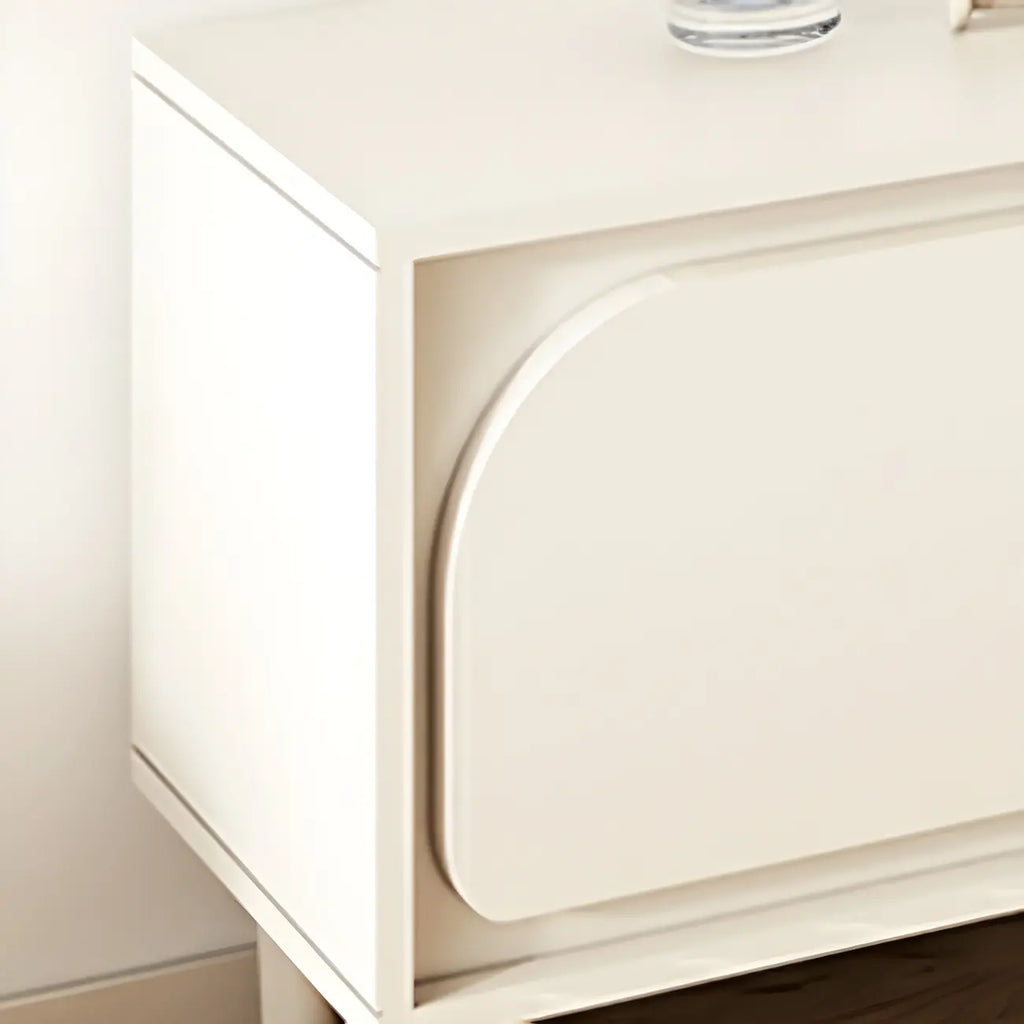 Mobile TV con gestione cavi, 79 pollici, legno moderno bianco, con gambe