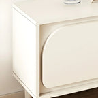 Mobile TV con gestione cavi, 79 pollici, legno moderno bianco, con gambe